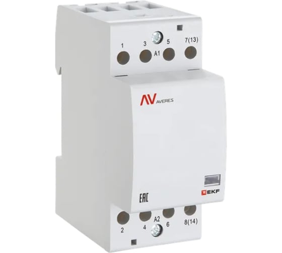 Изображение товара Контактор модульный EKF КМ 40А, 1NC+1NO, 230VAC, 2 модуля AVERES km-av-2-40-11-230V