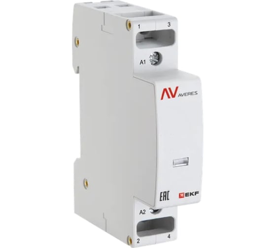 Изображение товара Контактор модульный EKF КМ 25А, 2NО, 24VAC, 1 модуль AVERES km-av-1-25-20-24V