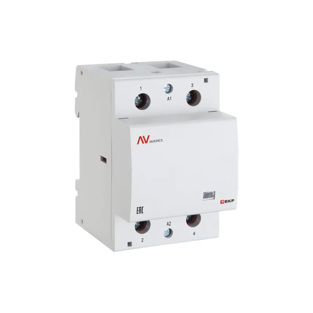 Изображение товара Контактор модульный EKF КМ 40А, 2NO+2NC, 230VAC, 3 модуля AVERES km-av-3-40-22-230V