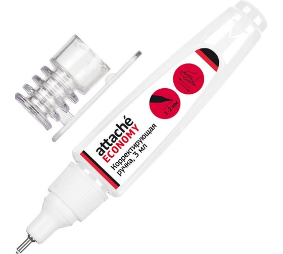 Изображение товара Корректирующая ручка 12 шт в упаковке Attache Economy 3 мл металлический наконечник 733177