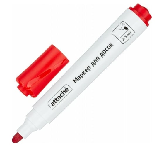 Изображение товара Маркер для досок Attache мокрого стирания 4 цвета 2-5 мм, набор 4 шт 958598