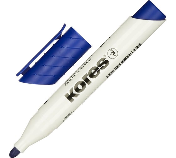 Изображение товара Маркер для досок 12 шт в упаковке Kores синий 3 мм круглый наконечник 20833 204453
