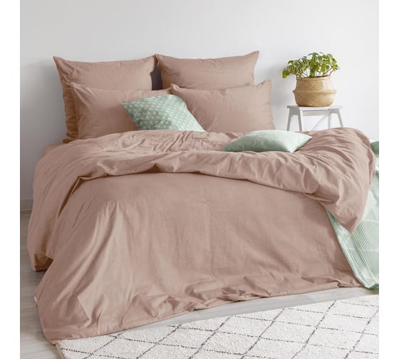 Изображение товара Комплект постельного белья Verossa Almond 1,5 спальный, Сатин 130 гр/м2, с наволочками 70/70 926130