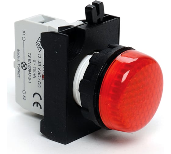 Изображение товара Сигнальная арматура Emas красная со светодиодом 12-30 В переменного и постоянного тока CM060XK