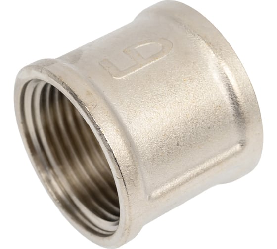 Изображение товара Муфта LD Pride DN25 (1") ВР латунь, никель LD.67.502.25.1