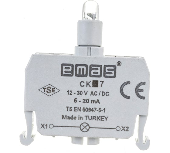 Изображение товара Блок-контакт Emas подсветки с синим светодиодом 12-30 В переменного и постоянного тока CK7