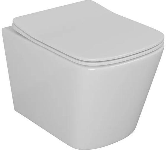 Изображение товара Унитаз подвесной безободковый Bauedge Bau Stil, быстросъемное сиденье дюропласт микролифт BS0002