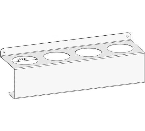 Изображение товара Полка-держатель для баллончиков настенная металлическая Parallax Параллакс, лофт, из листовой стали, для гаража и мастерской, 370 мм, белая 522WN100080370-BAL