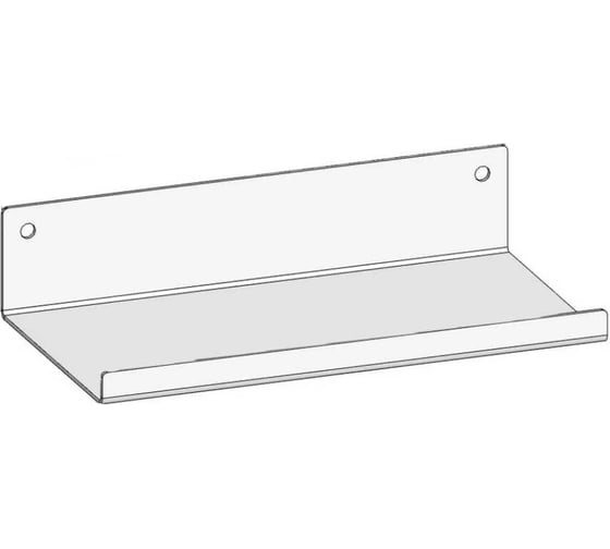 Изображение товара Полка настенная металлическая Parallax Параллакс, лофт, из листовой стали, для ванны, прихожей, гаража, мастерской, 250 мм, сплошная, загиб вверх, белая 530WN100040250-SPL