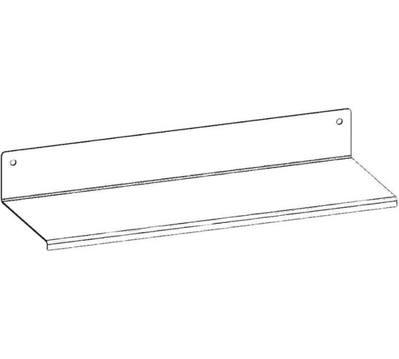 Изображение товара Полка металлическая настенная для ванны, прихожей, гаража, мастерской Parallax 400 мм, белая лофт, из листовой стали, навесная, сплошная загиб, вниз 520WN100040400-SPL