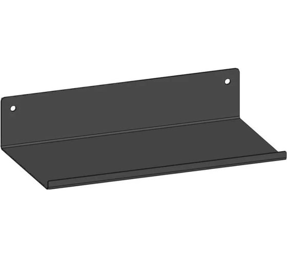 Изображение товара Полка металлическая настенная для ванны, прихожей, гаража, мастерской Parallax 200 мм, черная лофт, из листовой стали, навесная, сплошная, загиб вверх 530BX100040200-SPL