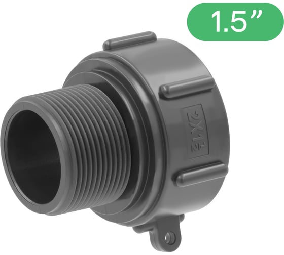 Изображение товара Переходник на еврокуб ПоливНаДаче 2"(S60) х 1,5" (наружная резьба) S60x15HP