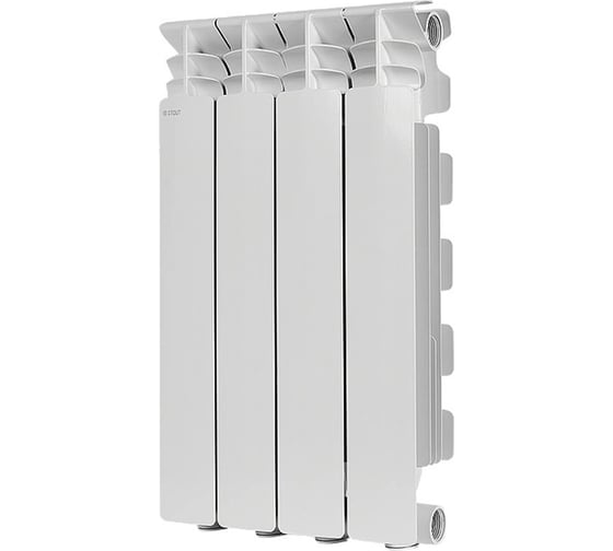 Изображение товара Радиатор алюминиевый STOUT GAMMA 500 4 секции боковое подключение, белый RAL 9010 SRA-3310-050004 RG0093CTCOPK4J