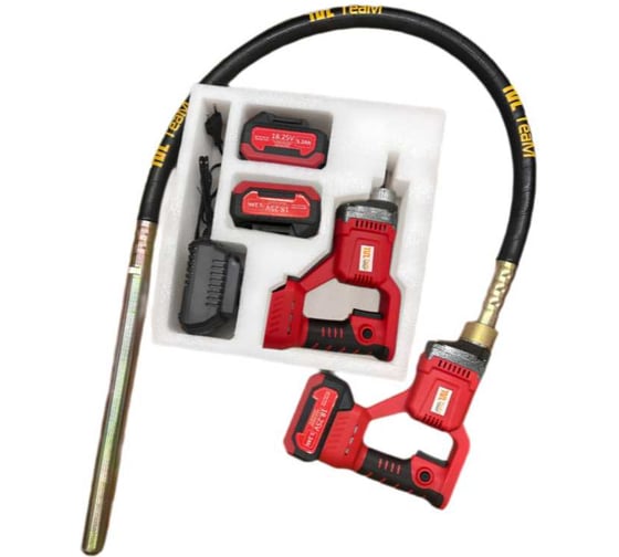 Изображение товара Аккумуляторный глубинный вибратор TeaM LV-3515 (вал 1,5м, 800Вт, булава 35мм) LV3515