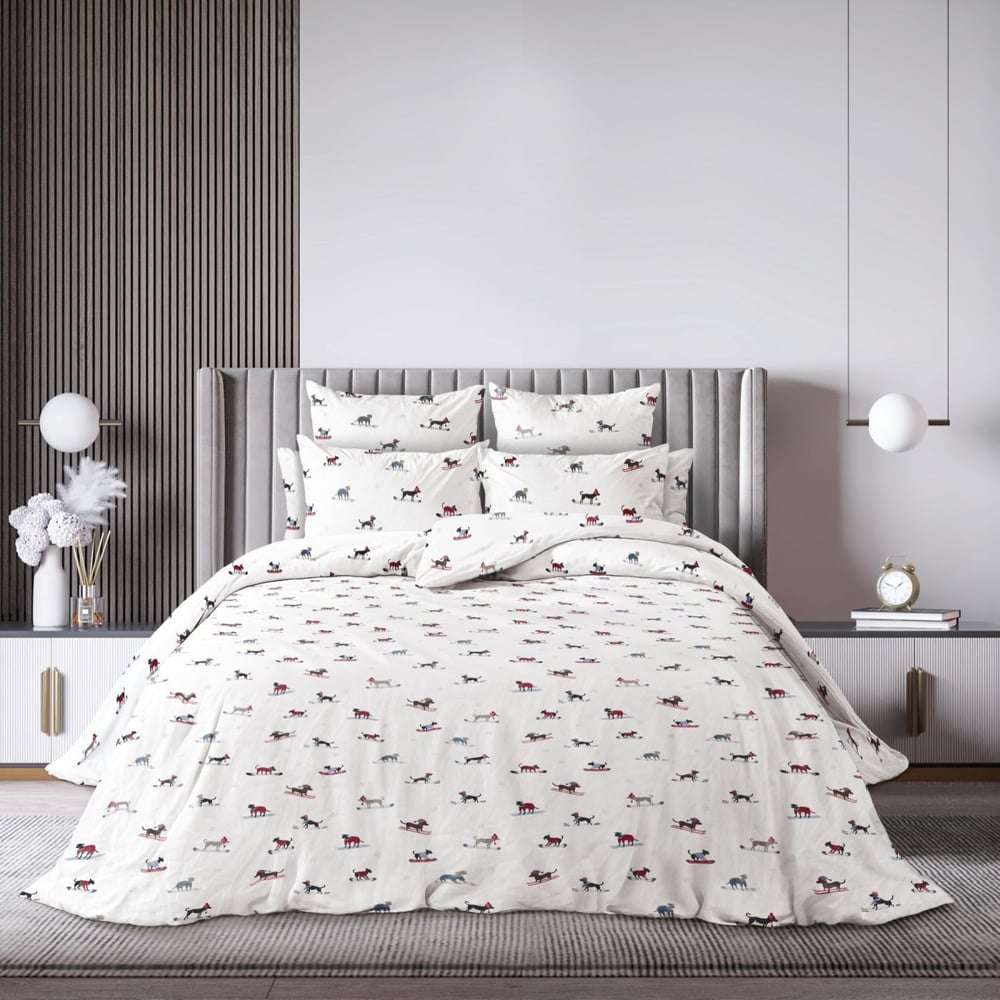 Изображение товара Комплект постельного белья Волшебная Ночь Евро Поплин Ski track с наволочками 50х70 см