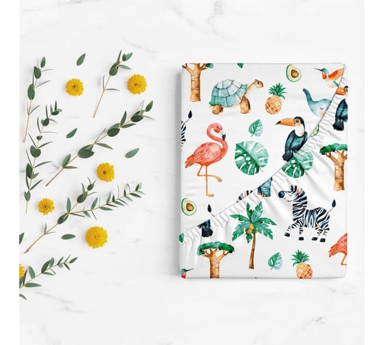 Изображение товара Простыня Облачко 75/75 Перкаль 120 гр/м2, для комплекта постельного белья Zoo с наволочками 790269