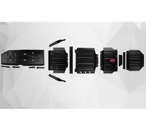 Изображение товара Защита радиатора, картера, КПП, РК и топливного бака АвтоБроня для JAC T9 24-н.в. K111.09216.1