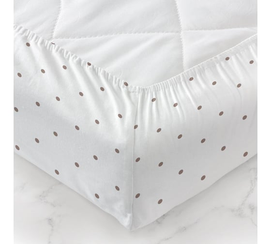 Изображение товара Простыня Облачко 75/125 Перкаль 120 гр/м2, для комплекта постельного белья Brown dots с наволочками 790270