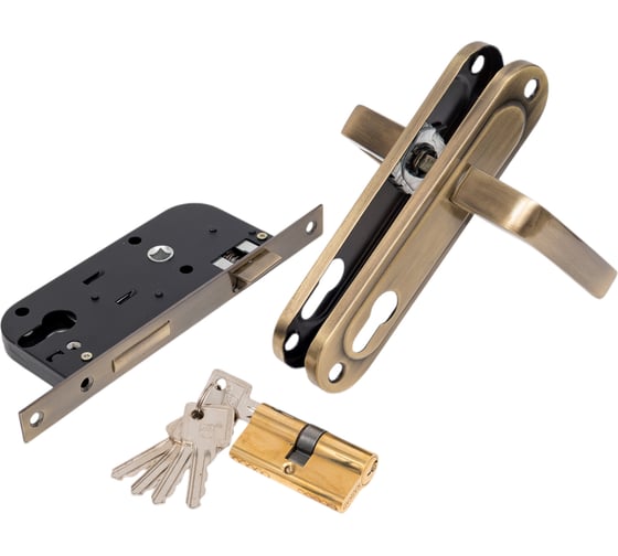 Изображение товара Замок врезной СК бронза + цил 60 мм. ЗВ 510-70/40 (126) AB