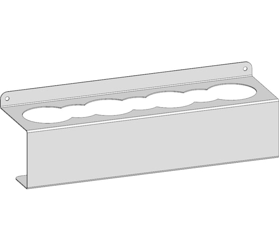 Изображение товара Держатель для баллончиков Parallax 455 мм универсальный металлический настенный белый лофт из листовой стали навесной для гаража, мастерской 527WN100080455-BAL