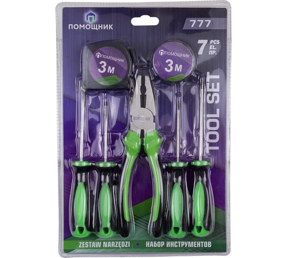 Изображение товара Набор инструментов Помощник 7 предметов 777(60899)
