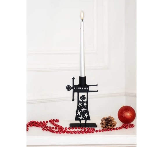 Изображение товара Металлический подсвечник WHEHOME HAPPY, цвет черный, WHdb20240035