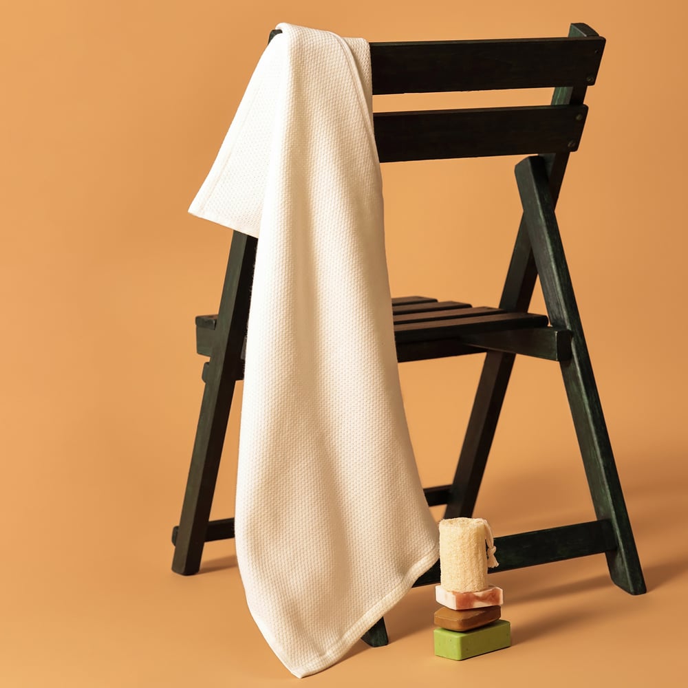 Изображение товара Вафельное полотенце LoveLife Sweet Momemt 70x130 см молочное хлопковое