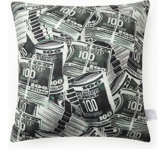 Изображение товара Подушка Этель декоративная Money 40x40 см, велюр, 100% п/э 10805397