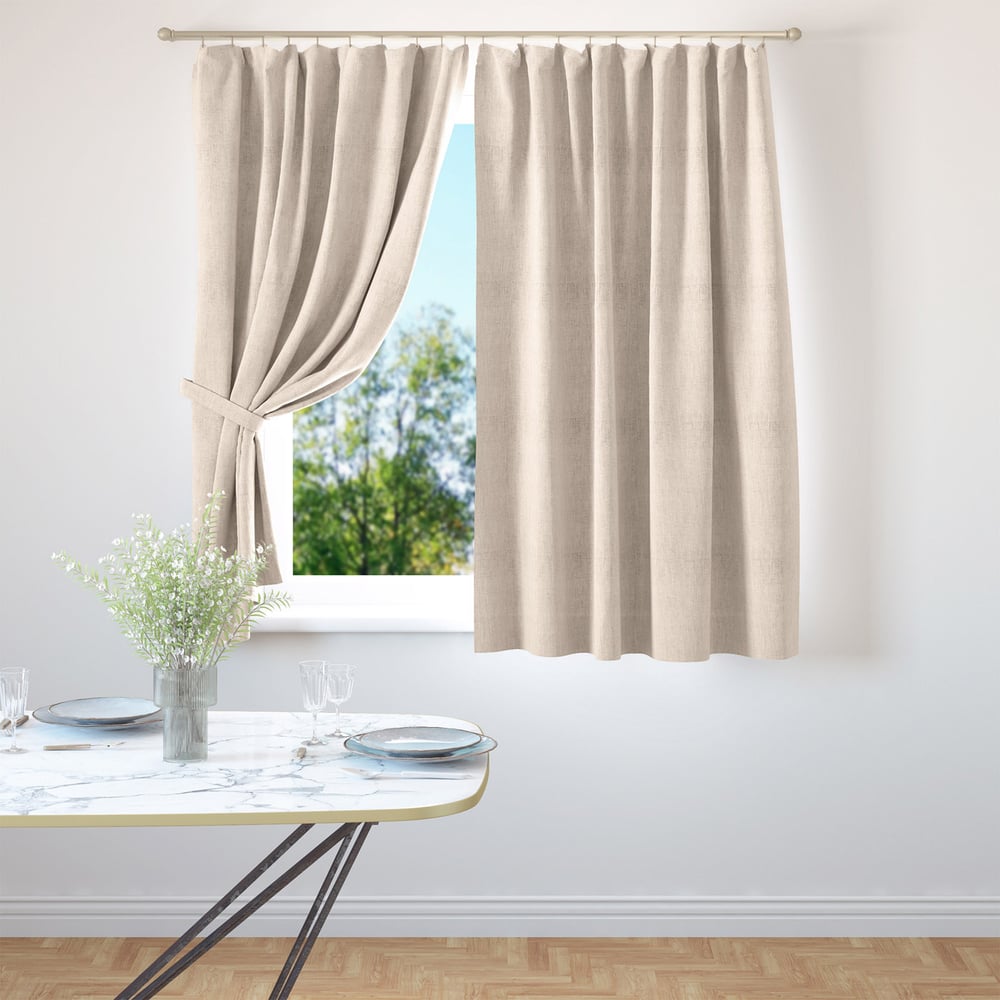 Изображение товара Комплект штор из рогожки Волшебная Ночь жемчуг 180x165 см, 2 шт классический стиль