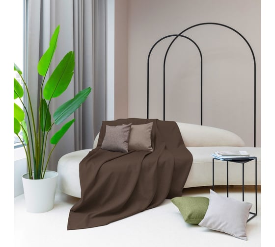 Изображение товара Покрывало Волшебная Ночь полиэстер 140х220 см Шоколад 774282