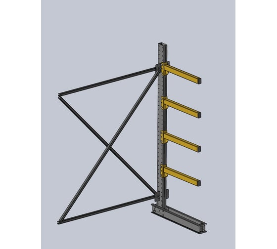 Изображение товара Дополнительная секция консольного стеллажа Ирбис К 2000х600х1500 4 уровня НФ-00002640
