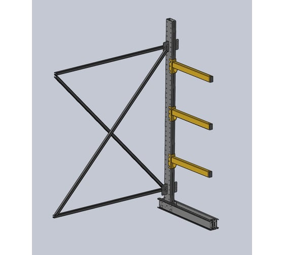 Изображение товара Дополнительная секция консольного К одностороннего стеллажа Ирбис К 2000х600х1500 - 3 уровня НФ-00002639
