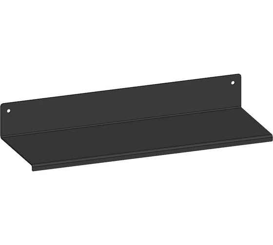 Изображение товара Полка настенная металлическая Parallax Параллакс, лофт, из листовой стали, для ванны, прихожей, гаража, мастерской, 450 мм, сплошная, загиб вниз, черная 520BX100040450-SPL
