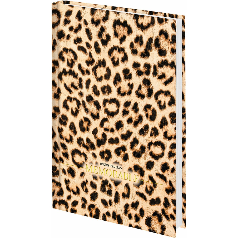 Изображение товара Ежедневник недатированный Staff А5 145х215, ламинированная обложка с фольгой, 160 л, Леопард, 115567
