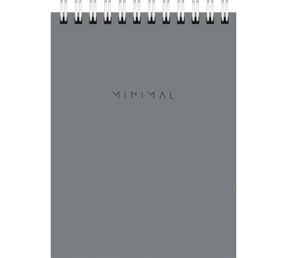 Изображение товара Блокнот BRAUBERG малый формат, А6, 108х145 мм, 40 л, гребень, картон, клетка, Minimal Classiс, 116428