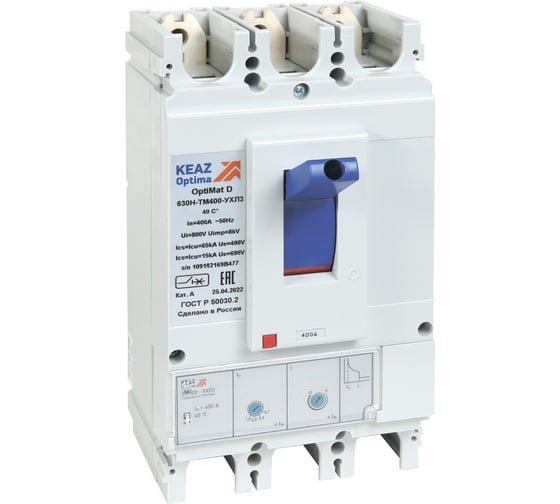 Изображение товара Выключатель автоматический КЭАЗ OptiMat D630H-TM320-УХЛ3 291473