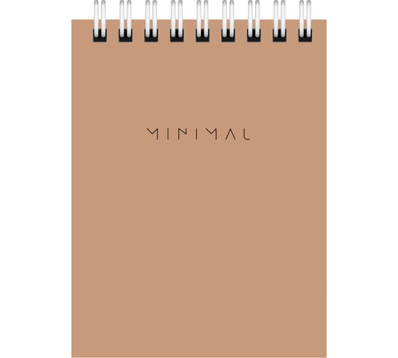 Изображение товара Блокнот BRAUBERG малый формат, А7, 75х105 мм, 40 л, гребень, картон, клетка, Minimal Classiс, 116430