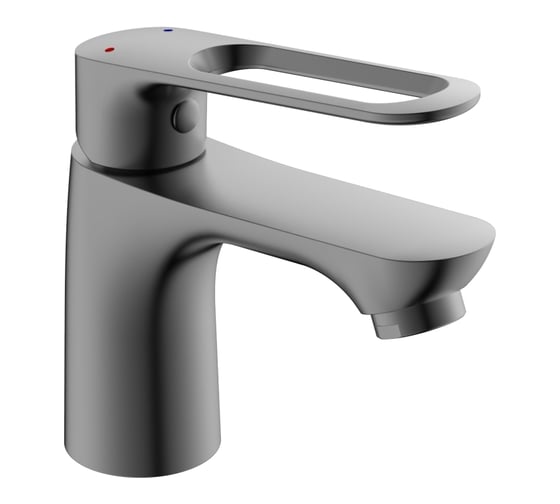 Изображение товара Смеситель для умывальника Антей шар. креп.гайка, серый матовый Базальт 303535 d25 1/10 303535-ANT