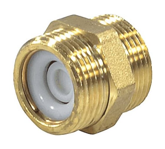 Изображение товара Ниппель латунный Giacomini R189V Ду20 НР, с обратным клапаном R189VY004 128-3224