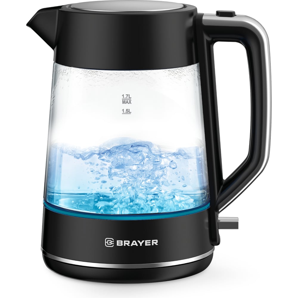 Изображение товара Электрический чайник BRAYER 6102BR, 2200 Вт, 1.7 л, стекло