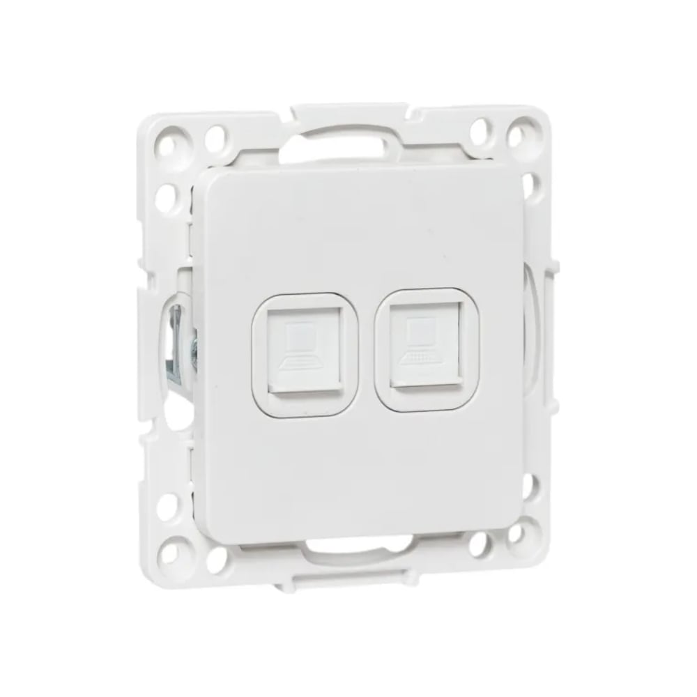 Изображение товара Механизм 2-местной розетки RJ-45 EKF Стокгольм белый EYK02-035-10