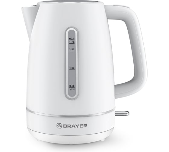 Изображение товара Чайник электрический BRAYER 6103BR-WH, 2200 Вт, 1.7 л, пластиковый корпус, STRIX, автоотключение BR6103WH
