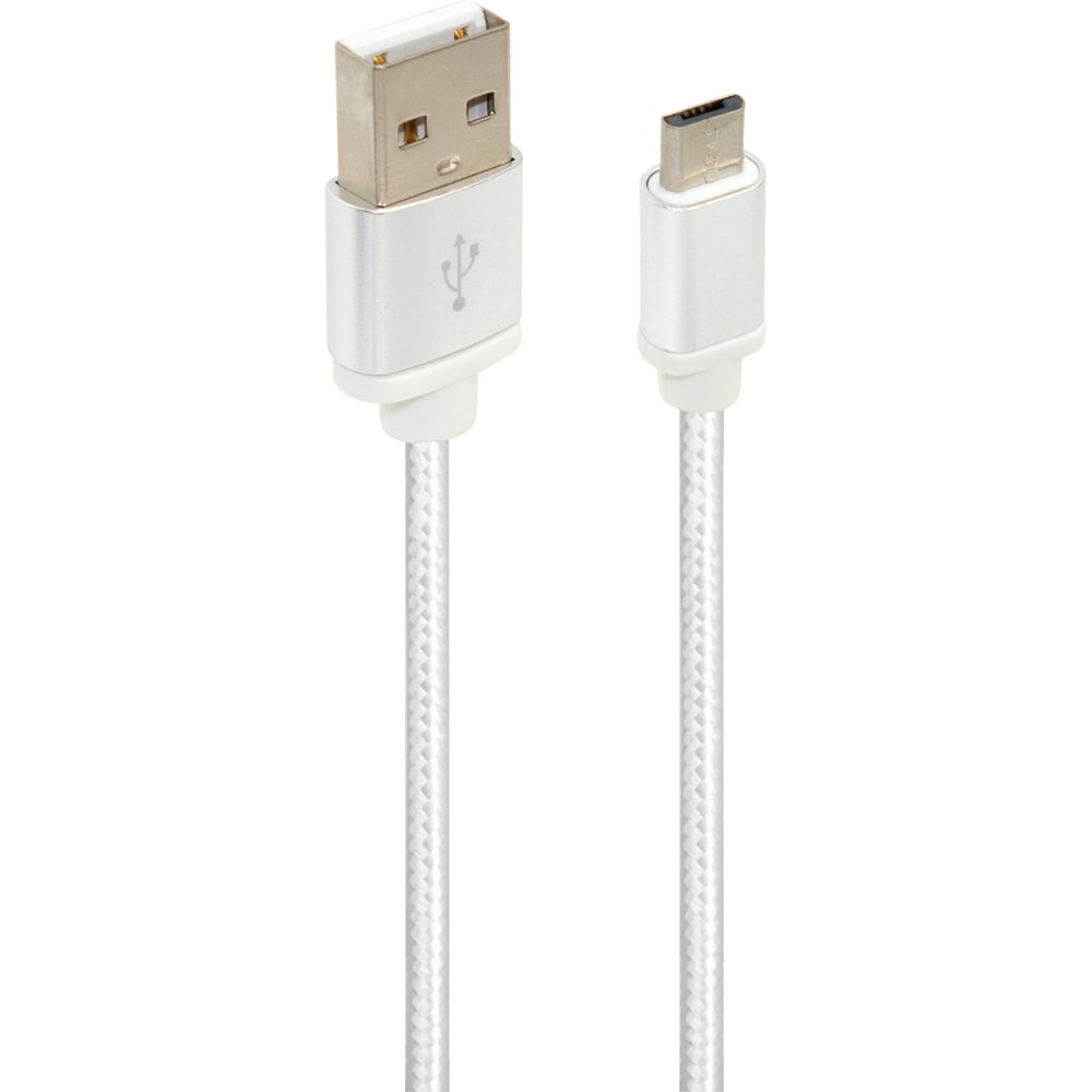 Изображение товара Дата-кабель OXION DCC258 с возможностью зарядки USB 2.0 (M) - Micro-USB (M), 1.3м белый в оплётке, арт. OX-DCC258WH