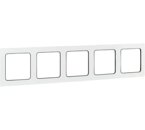 Изображение товара Рамка 5-местная EKF Стокгольм белая, с линией цвета черный EAM-G-306-10