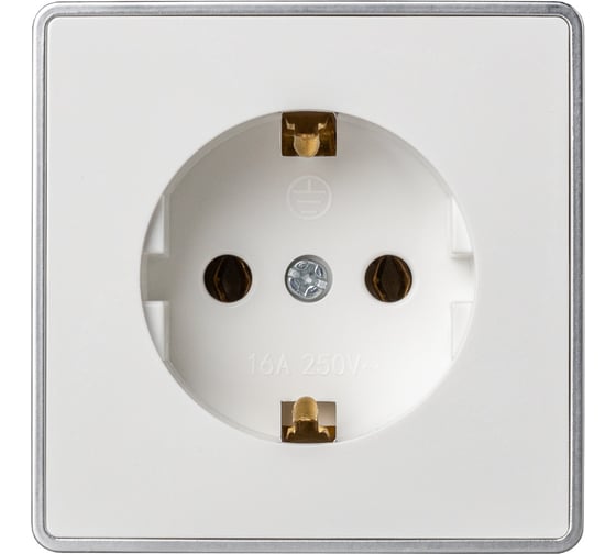 Изображение товара Розетка 1-местная Smartbuy 16А с заземлением белая Сириус SBE-07w-16-S1-Z