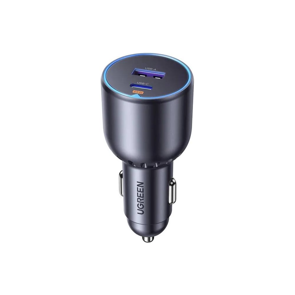 Изображение товара Автомобильное зарядное устройство EC701 63W 2-Port USB-C PD и USB-A w/o Cable Fast Car Charger без кабеля. Цвет: серый Ugreen 35023_