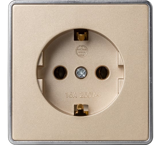 Изображение товара Розетка 1-местная Smartbuy 16А с заземлением шампань Сириус (SBE-07w-16-S1-Z) SBE-07c-16-S1-Z