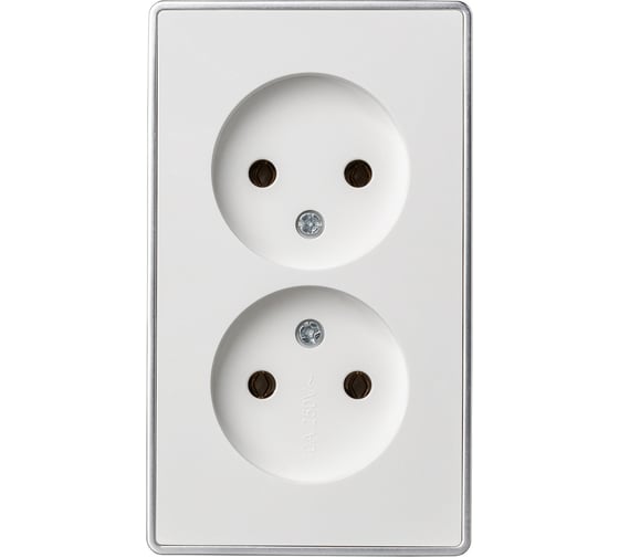 Изображение товара Розетка 2-местная Smartbuy 10А без заземления белая Сириус (SBE-07w-10-S2-N) SBE-07w-16-S2-N