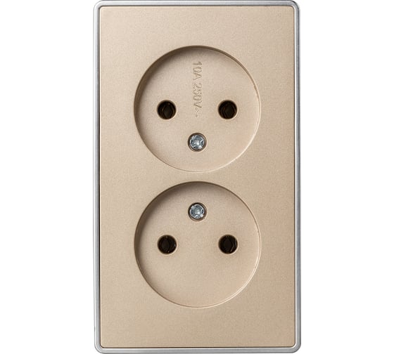 Изображение товара Розетка 2-местная Smartbuy 10А без заземления шампань Сириус (SBE-07w-10-S2-N) SBE-07c-16-S2-N