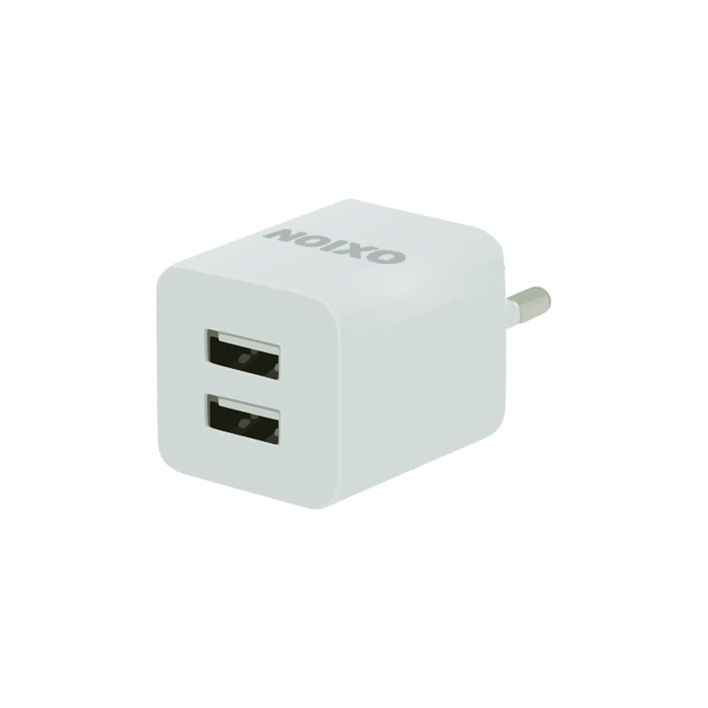 Изображение товара Сетевое зарядное устройство OXION 2А, 2USB, белое